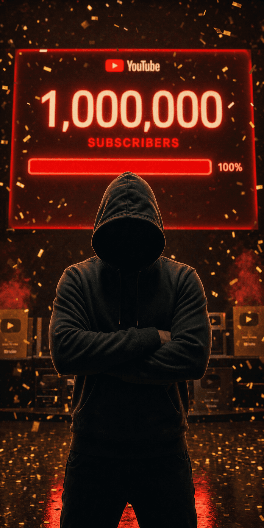 The Faceless Creator in a call-to-action pose